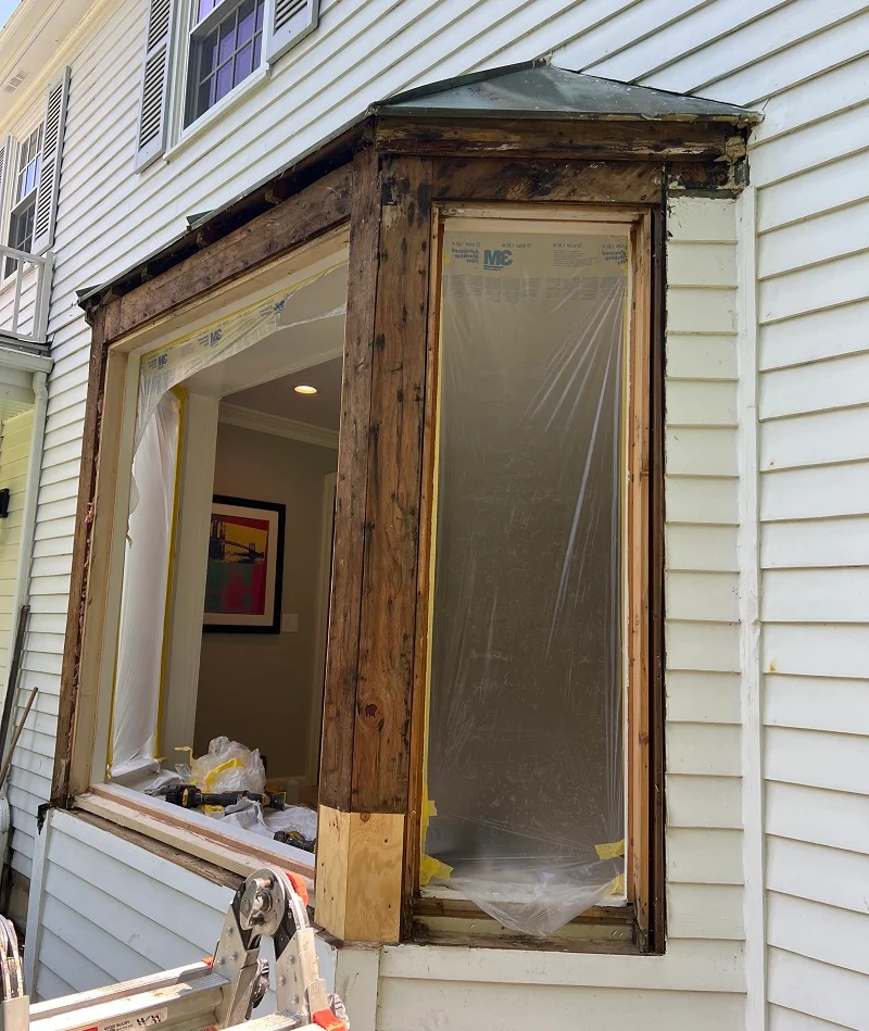 Bay window rot removed